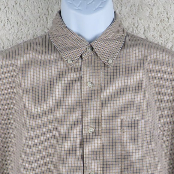 Wrangler* Men's Short Sleeve Button Down Curved Hem Pocket Plaid Shirt~ Large - Picture 7 of 14